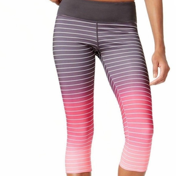 Ideology Pink and Gray Gradient Capri Leggings - Picture 1 of 10